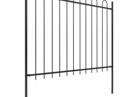 Gard de grădină cu vârf curbat, negru, 11,9 m, oțel - 2/5