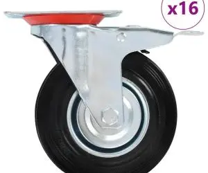 vidaXL Roți pivotante, 16 buc., 125 mm