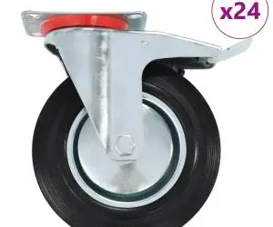 vidaXL Roți pivotante, 24 buc., 200 mm