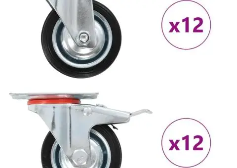 Roți pivotante, 24 buc., 75 mm - 1/5