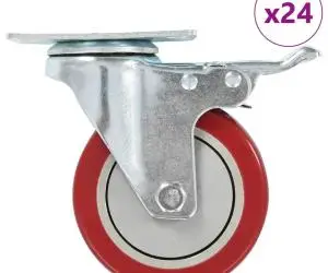 vidaXL Roți pivotante, 24 buc., 100 mm