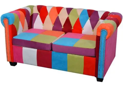 Set canapea Chesterfield, 2 piese, material textil - 4/5