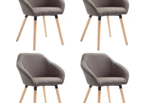 Scaune de bucătărie, 4 buc., gri taupe, material textil - 2/5