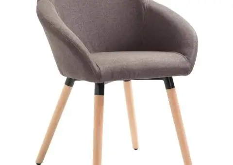 Scaune de bucătărie, 4 buc., gri taupe, material textil - 3/5