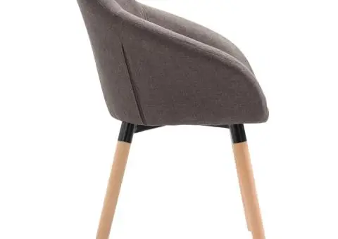 Scaune de bucătărie, 4 buc., gri taupe, material textil - 5/5