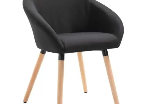 Scaune de sufragerie, 6 buc. negru, material textil - 3/5