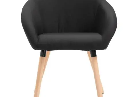 Scaune de sufragerie, 6 buc. negru, material textil - 4/5