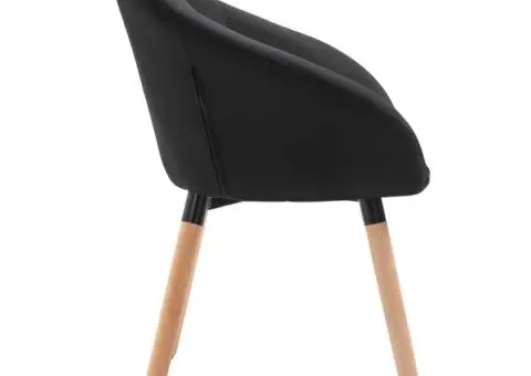 Scaune de sufragerie, 6 buc. negru, material textil - 5/5