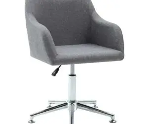 vidaXL Scaun de birou pivotant, gri deschis, material textil