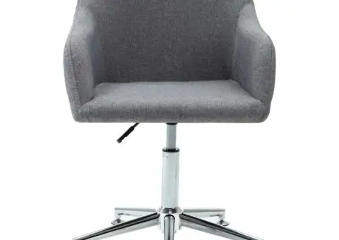 Scaun de birou pivotant, gri deschis, material textil - 2/5