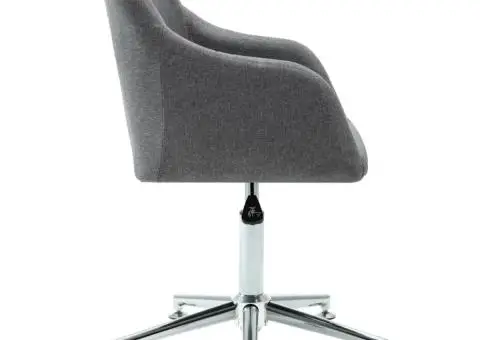 Scaun de birou pivotant, gri deschis, material textil - 3/5