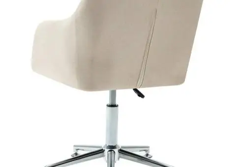 Scaun de birou pivotant, crem, material textil - 4/5