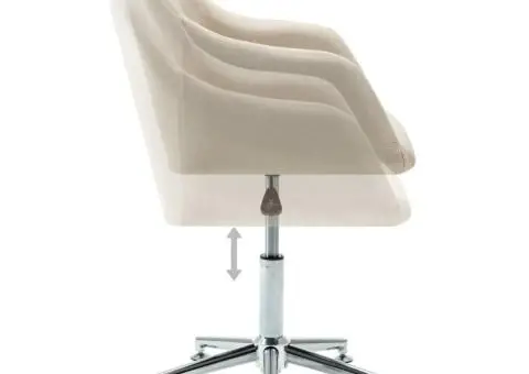 Scaun de birou pivotant, crem, material textil - 5/5