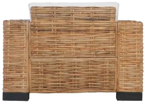 Set canapea cu perne, 2 piese, ratan natural - 5/5