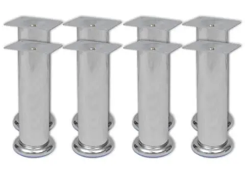 Picioare rotunde de canapea, 8 buc., 180 mm, crom - 1/4