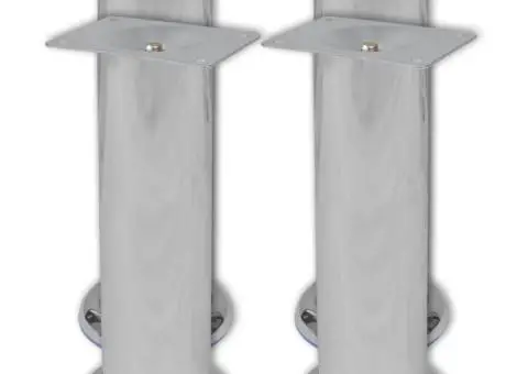 Picioare rotunde de canapea, 8 buc., 180 mm, crom - 2/4