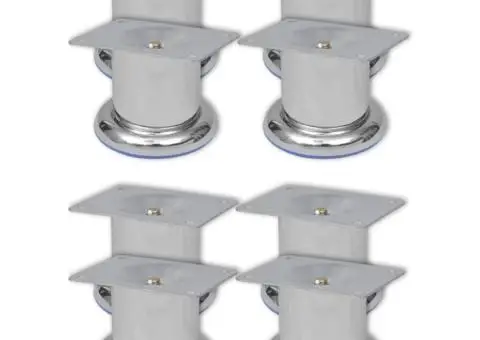 Picioare de canapea rotunde, 8 buc., 60 mm, crom - 1/4