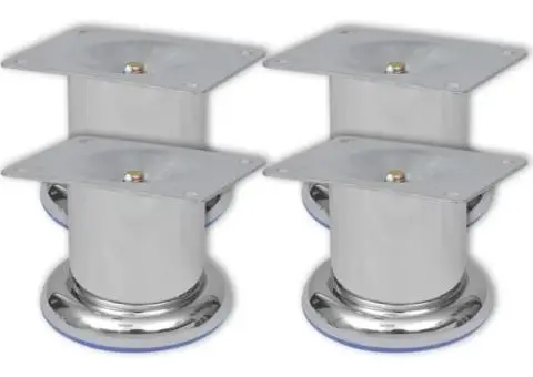 Picioare de canapea rotunde, 8 buc., 60 mm, crom - 2/4