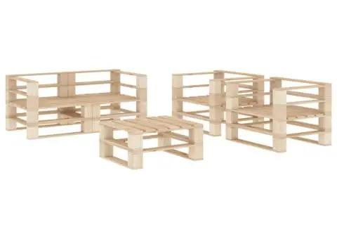 Set mobilier de grădină din paleți, 5 piese, lemn - 1/5