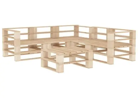 Set mobilier de grădină din paleți, 6 piese, lemn - 1/5