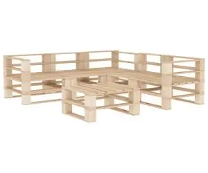 vidaXL Set mobilier de grădină din paleți, 6 piese, lemn