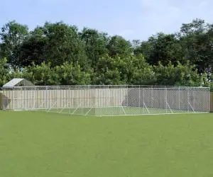 vidaXL Padoc exterior cu acoperiș argintiu 12x12x2,5 m oțel galvanizat
