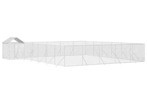 Padoc exterior cu acoperiș argintiu 12x12x2,5 m oțel galvanizat - 3/4