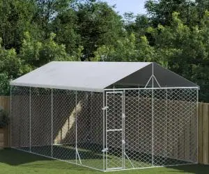 vidaXL Padoc de exterior cu acoperiș argintiu 3x6x2,5m oțel galvanizat