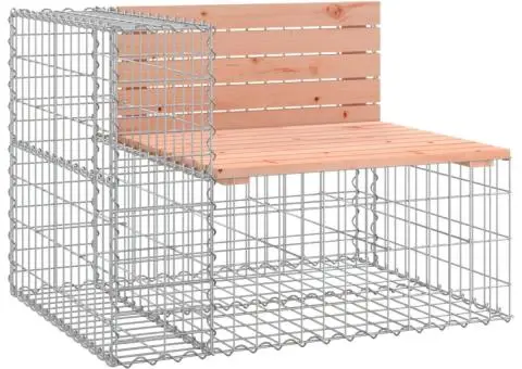 Bancă de grădină cu gabion, 184x71x65,5 cm, lemn masiv Douglas - 3/5