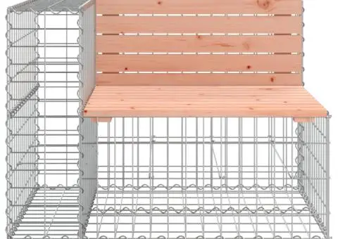 Bancă de grădină cu gabion, 184x71x65,5 cm, lemn masiv Douglas - 4/5