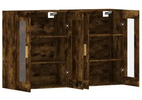 Dulapuri de perete, 2 buc., stejar afumat, lemn prelucrat - 5/5