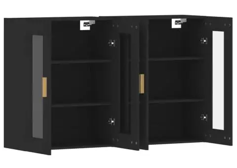 Dulapuri montate pe perete, 2 buc, negru, lemn prelucrat - 5/5