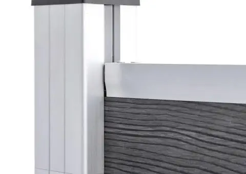 Gard de grădină, gri, 526 x 106 cm, WPC - 4/5