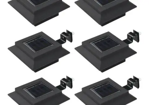 Lămpi solare de exterior cu LED, 6 buc, negru, 12 cm, pătrat - 1/5