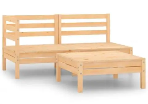 Set mobilier de grădină, 3 piese, lemn masiv de pin - 1/5