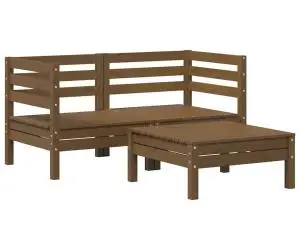 vidaXL Set mobilier de grădină, 3 piese, maro miere, lemn masiv de pin