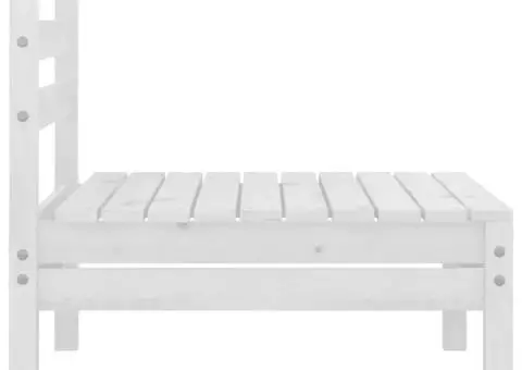 Set mobilier de grădină, 3 piese, alb, lemn masiv de pin - 4/5