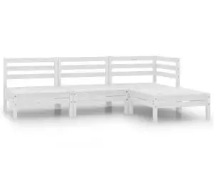 vidaXL Set mobilier de grădină, 4 piese, alb, lemn masiv de pin