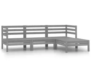 vidaXL Set mobilier de grădină, 4 piese, gri, lemn masiv de pin