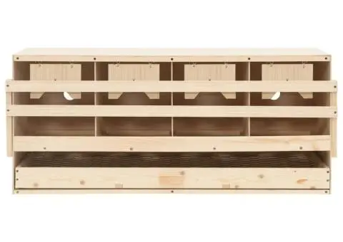 Cuibar găini cu 4 compartimente, 106x40x45 cm, lemn masiv pin - 2/5