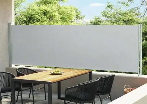 Copertină laterală retractabilă de terasă, gri, 140 x 600 cm - 1/5