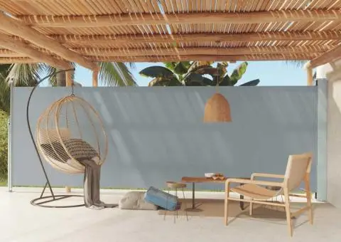 Copertină laterală retractabilă de terasă, gri, 180x600 cm - 1/5
