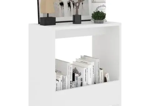 Masă laterală, alb, 50x26x50 cm, PAL - 3/5