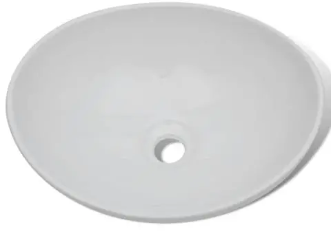 Chiuvetă ceramică, 40 x 33 cm, oval, alb - 1/5