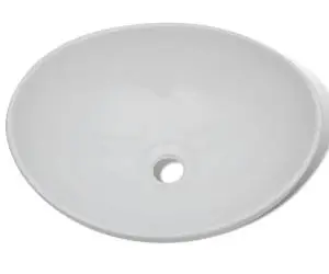 vidaXL Chiuvetă ceramică, 40 x 33 cm, oval, alb