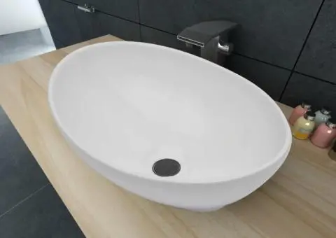 Chiuvetă ceramică, 40 x 33 cm, oval, alb - 2/5