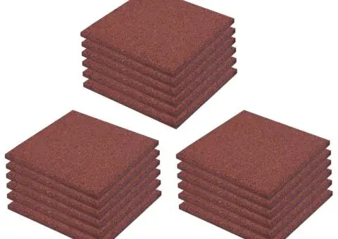 Plăci de protecție la cădere 18 buc. roșu 50x50x3 cm cauciuc - 2/5