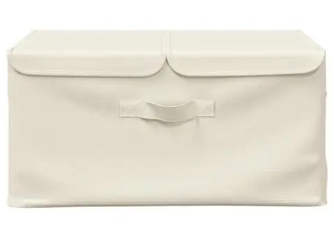 Cutii de depozitare 2 buc. crem 50x30x25 cm material textil - 3/5