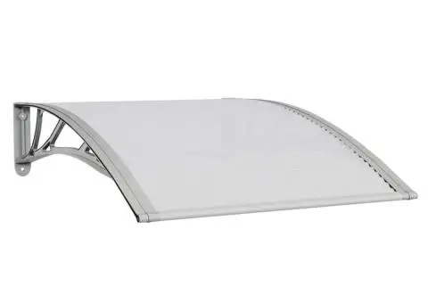 Copertină de ușă, gri și transparent, 100x75 cm, policarbonat - 2/5