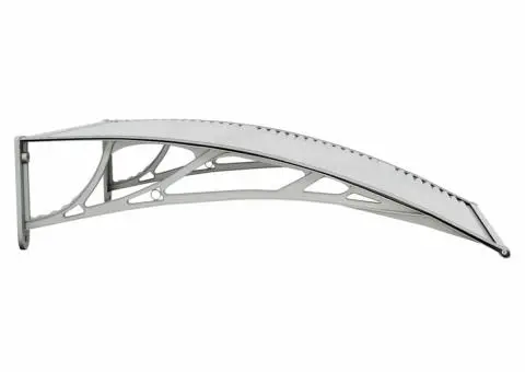 Copertină de ușă, gri și transparent, 100x75 cm, policarbonat - 5/5